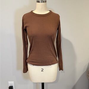 Brandy Melville Chocolate Brown Long Sleeve Top